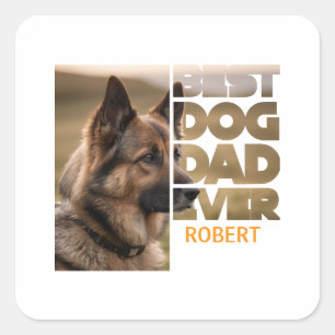 Personalized Photo Best dog dad ever Square Sticker