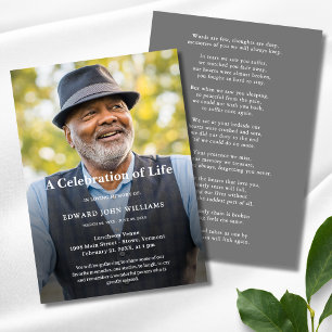 Personalized Photo Celebration of Life Funeral Invitation