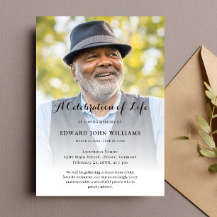 Personalized Photo Celebration of Life Funeral Invitation