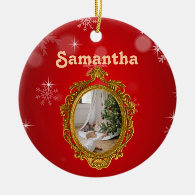 Personalized Photo Ceramic Ornament (Front)