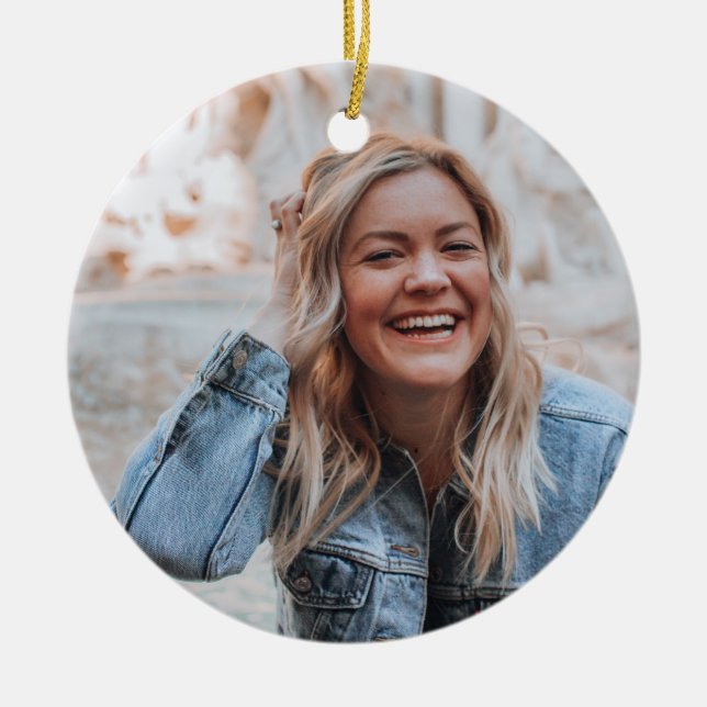 Personalized Photo Ceramic Ornament (Front)