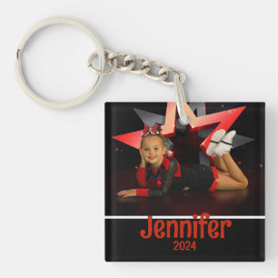 Personalized Photo Cheerleading Keychain