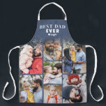 Personalized Photo Collage Best Dad Apron<br><div class="desc">Personalized Best Dad Ever 7 Photo Collage Apron. Celebrate Dad’s role as the “Best Dad Ever” with this custom photo apron, perfect for the foodie, grillmaster, or chef in your life. The top features “Best Dad Ever” in bold white text over a rich blue gradient, with a small heart accent...</div>
