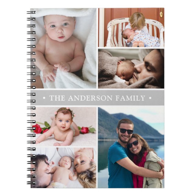 Personalized Photo Collage Family Notebook (Front)