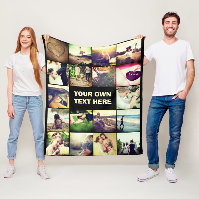 Personalized photo collage fleece blanket (In Situ)