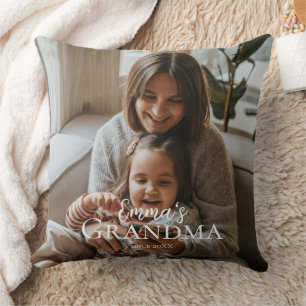 Personalized Photo & Custom Text Grandma Since - Cushion