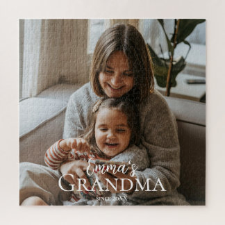 Personalized Photo & Custom Text Grandma Since -  Jigsaw Puzzle