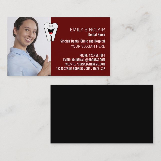 Personalized Photo, Dentistry, Dentist Business Card (Front/Back)