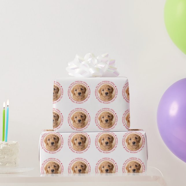 Personalized Photo Dog Birthday Wrapping Paper (Party Gifts)