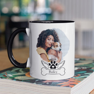 Personalized Photo Dog Memorial Angel Wings Mug