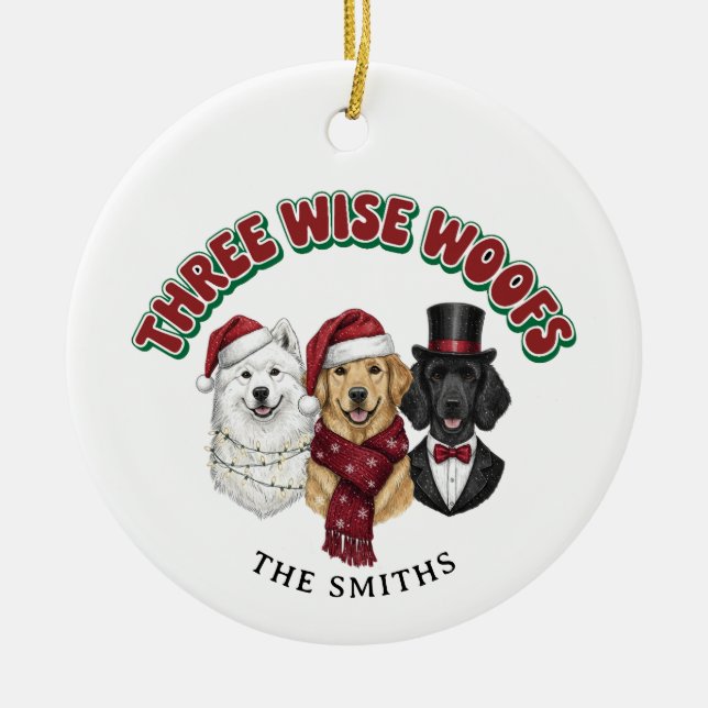 Personalized Photo Funny Dog Christmas Ornament (Front)