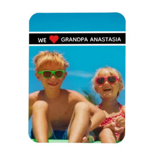 Personalized photo gift for Grandpa from children Magnet