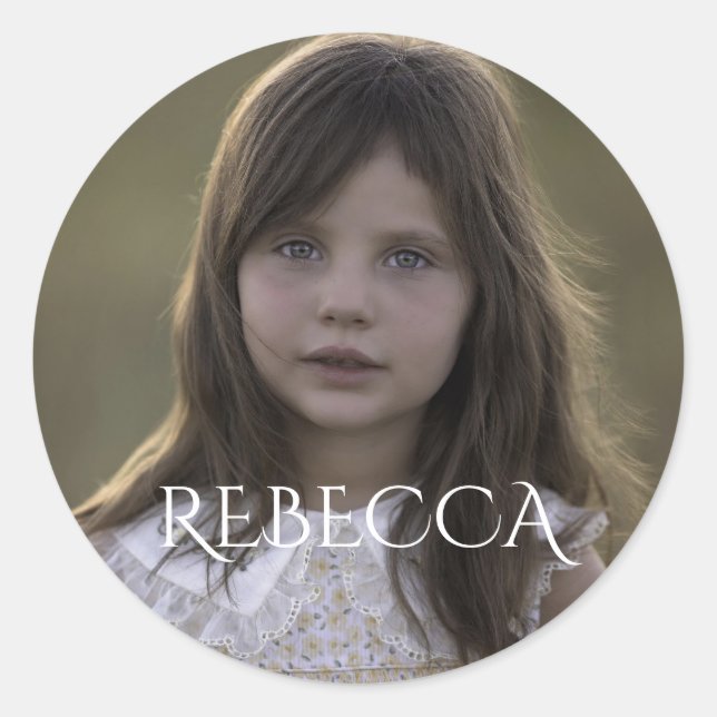 Personalized photo girl birthday party  classic round sticker (Front)