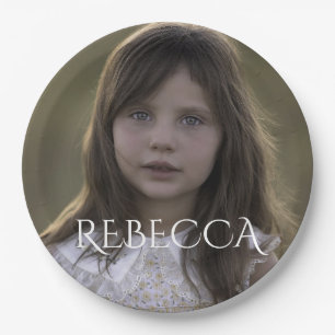 Personalized photo girl birthday party paper plate