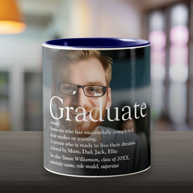 Personalized Photo Graduate Definition Two-Tone Coffee Mug (Personalized Photo Graduate Definition Two-Tone Coffee Mug)