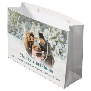 Personalized Photo Holiday or Christmas Large Gift Bag