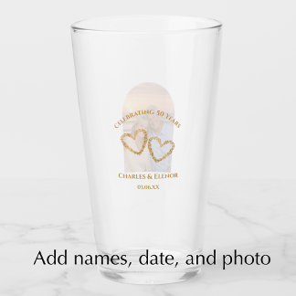 Personalized Photo Keepsake 50th Anniversary Gift Glass