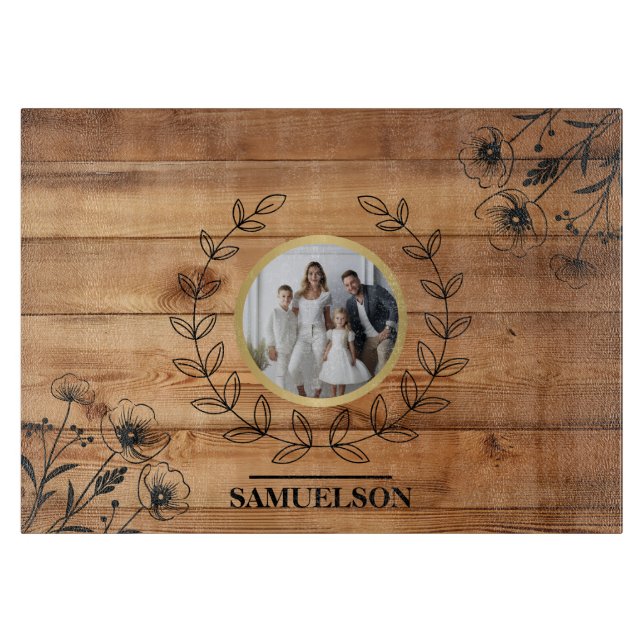 Personalized Photo Keepsake Cutting Board (Front)