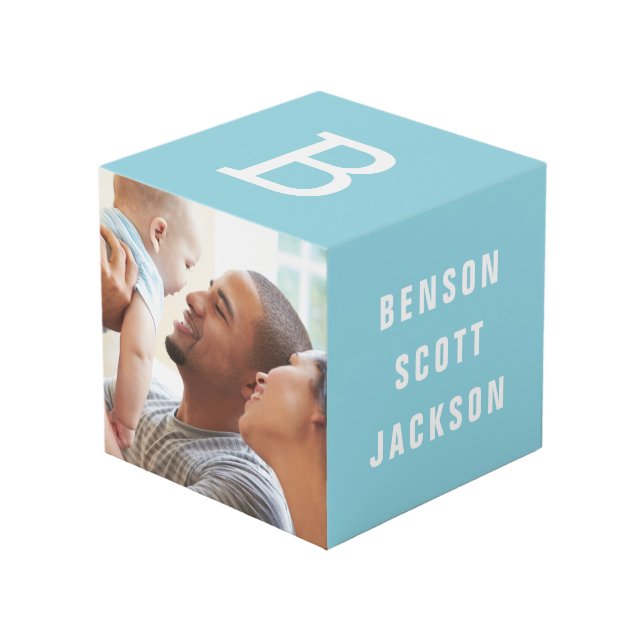 Personalized Photo Keepsake Memorial Photo Cube (Front Angled)