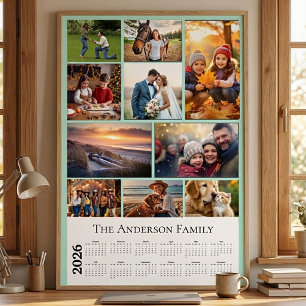 Personalized Photo memory collage 2026 calendar Poster