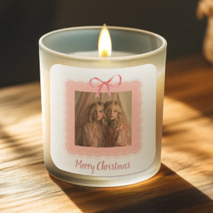 Personalized Photo Merry Christmas Candle Label