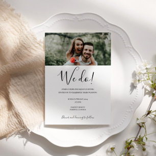 Personalized photo modern wedding we do invitation