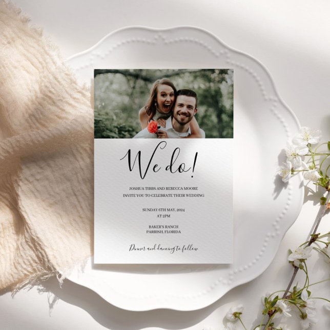 Personalized photo modern wedding we do invitation (Creator Uploaded)