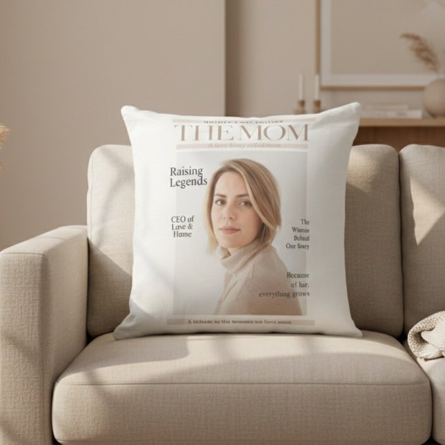 Personalized Photo Mom – Magazine Style Cushion (Creator Uploaded)