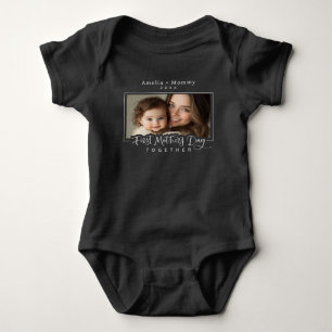 Personalized Photo Mommy + Me First Mother's Day Baby Bodysuit