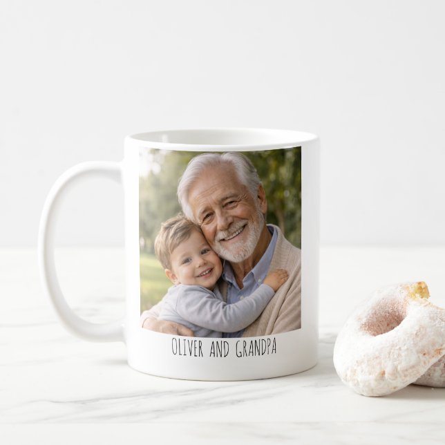 Personalized Photo Mug  – “Best Grandpa Ever” (With Donut)