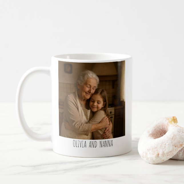 Personalized Photo Mug  – “Best Nanna Ever” (With Donut)