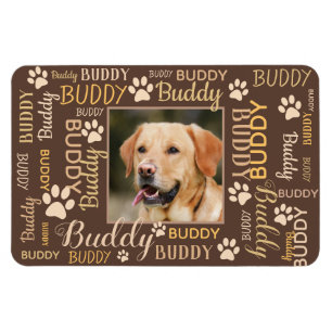 Personalized Photo Names Dog Magnet