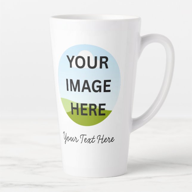 Personalized Photo or Logo | Custom Design Latte Mug (Right)