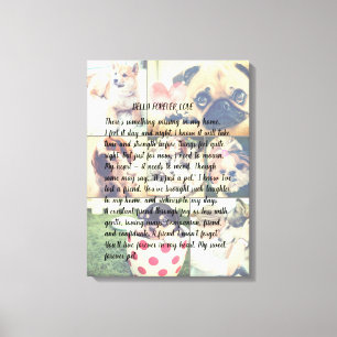 Personalized photo pet memorial poem canvas print