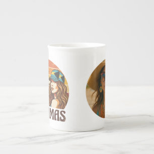 Personalized Photo Retro Bahamas Tropical Beach Bone China Mug