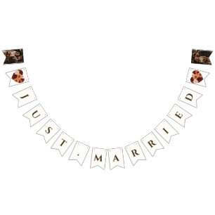 Personalized Photo Rustic Fall Floral Wedding Bunting