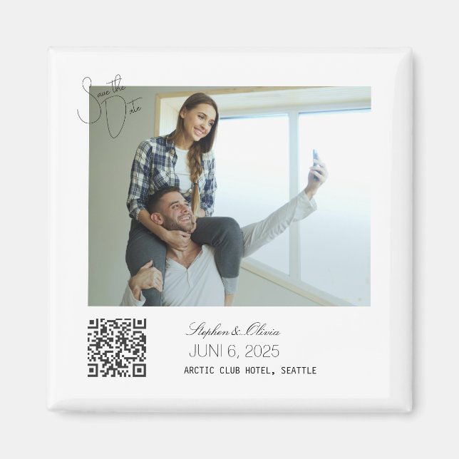 Personalized Photo Save the Date Wedding magnet (Front)