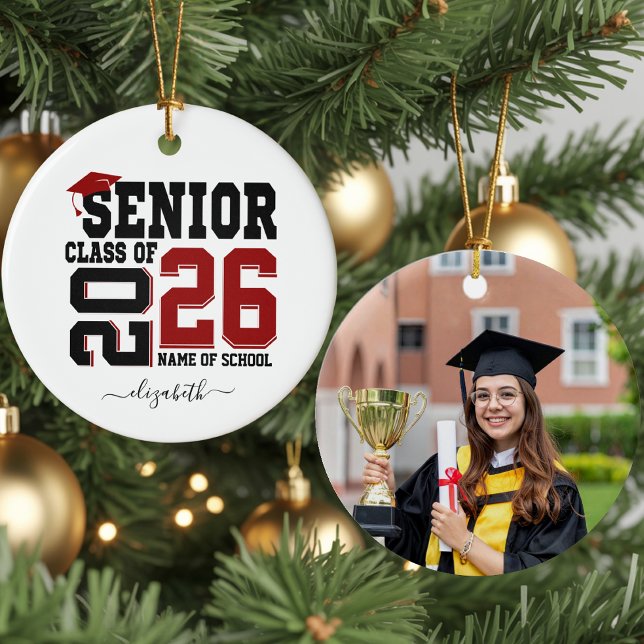 Personalized Photo Senior Year Graduation  Ceramic Ornament (Creator Uploaded)