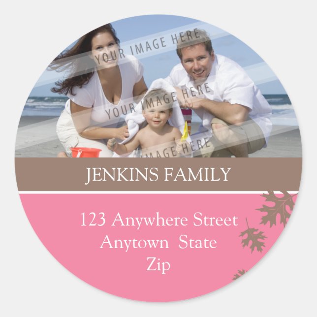 PERSONALIZED PHOTO STICKER :: falling leaves 3A (Front)