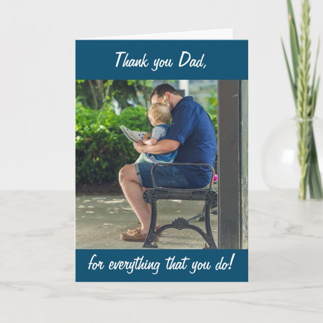 Personalized Photo Thank you Dad Father's Day Card (Front)