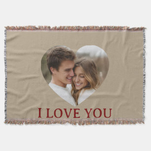 Personalized Photo Valentine's Day Throw Blanket