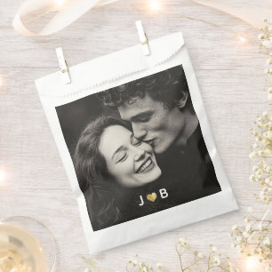 Personalized Photo Wedding Custom Initials Treat Favour Bag