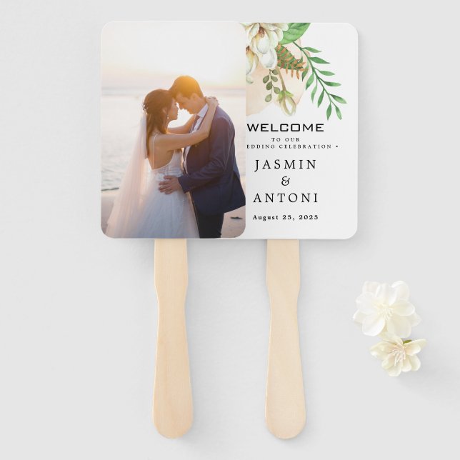 Personalized Photo Wedding Fan Program (Front and Back)