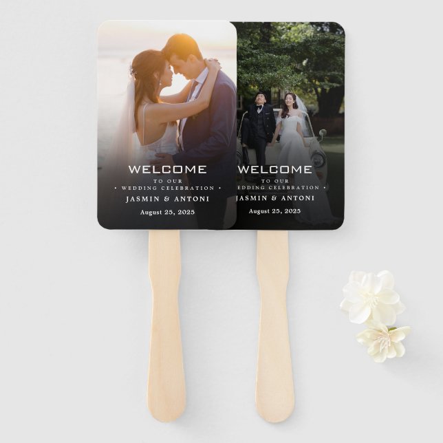 Personalized Photo Wedding Fan Program (Front and Back)