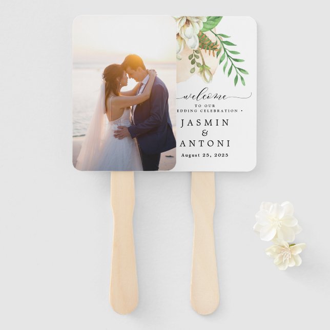 Personalized Photo Wedding Fan Program (Front and Back)