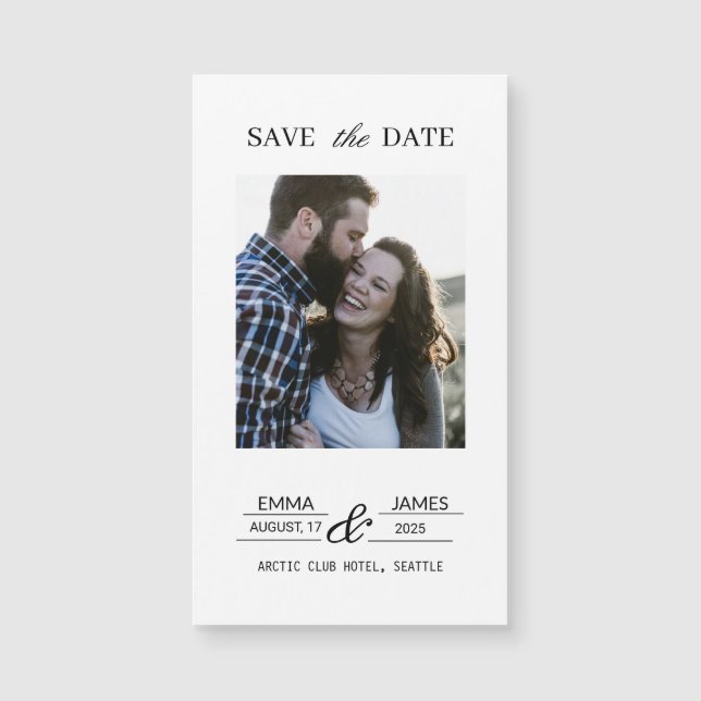 Personalized Photo Wedding Save the Date magnet (Front)