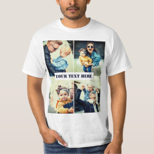 Personalized photo x4 and text T-Shirt