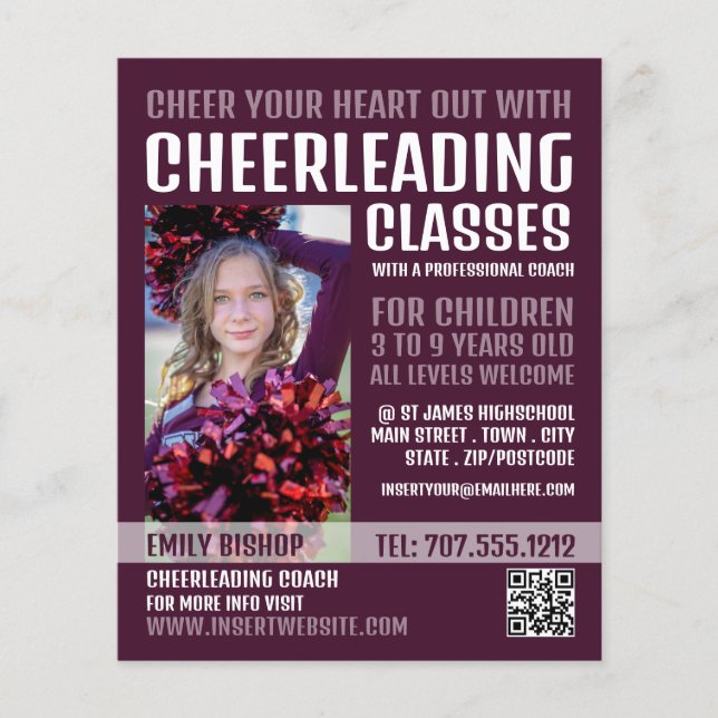 Personalized Photograph, Cheerleading Classes Flyer (Front)