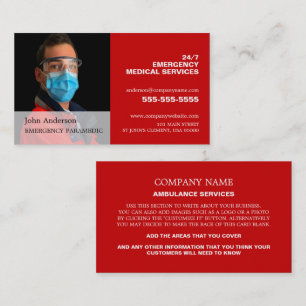 Personalized Photograph, EMT, Paramedic Business Card