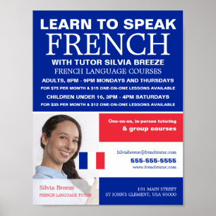 Personalized Photograph, French Language Course Poster
